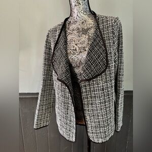 SHEIN Black and White Tweed Blazer